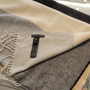 Eileen Fisher Black, Gray, and Cream Scarf